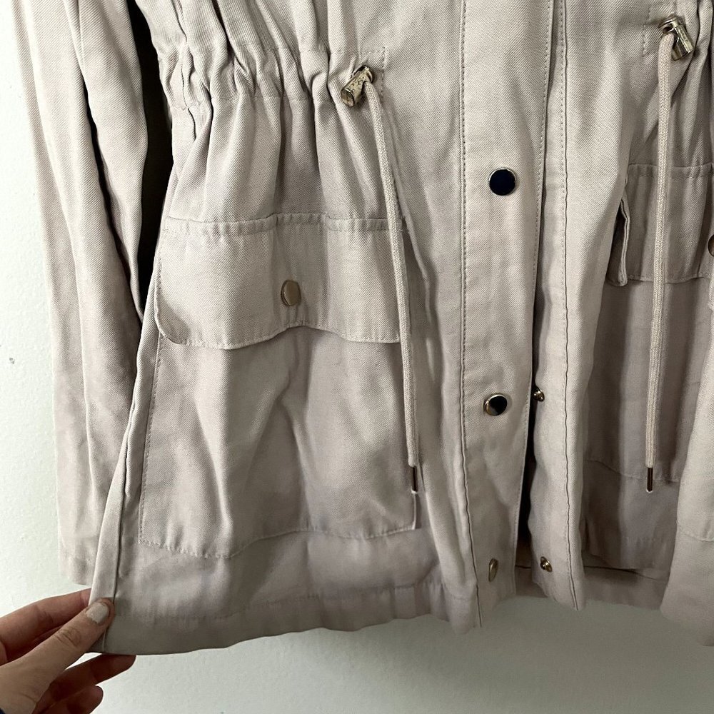 Zara Basic Tan Cream Jacket Button Down Pockets E… - image 3